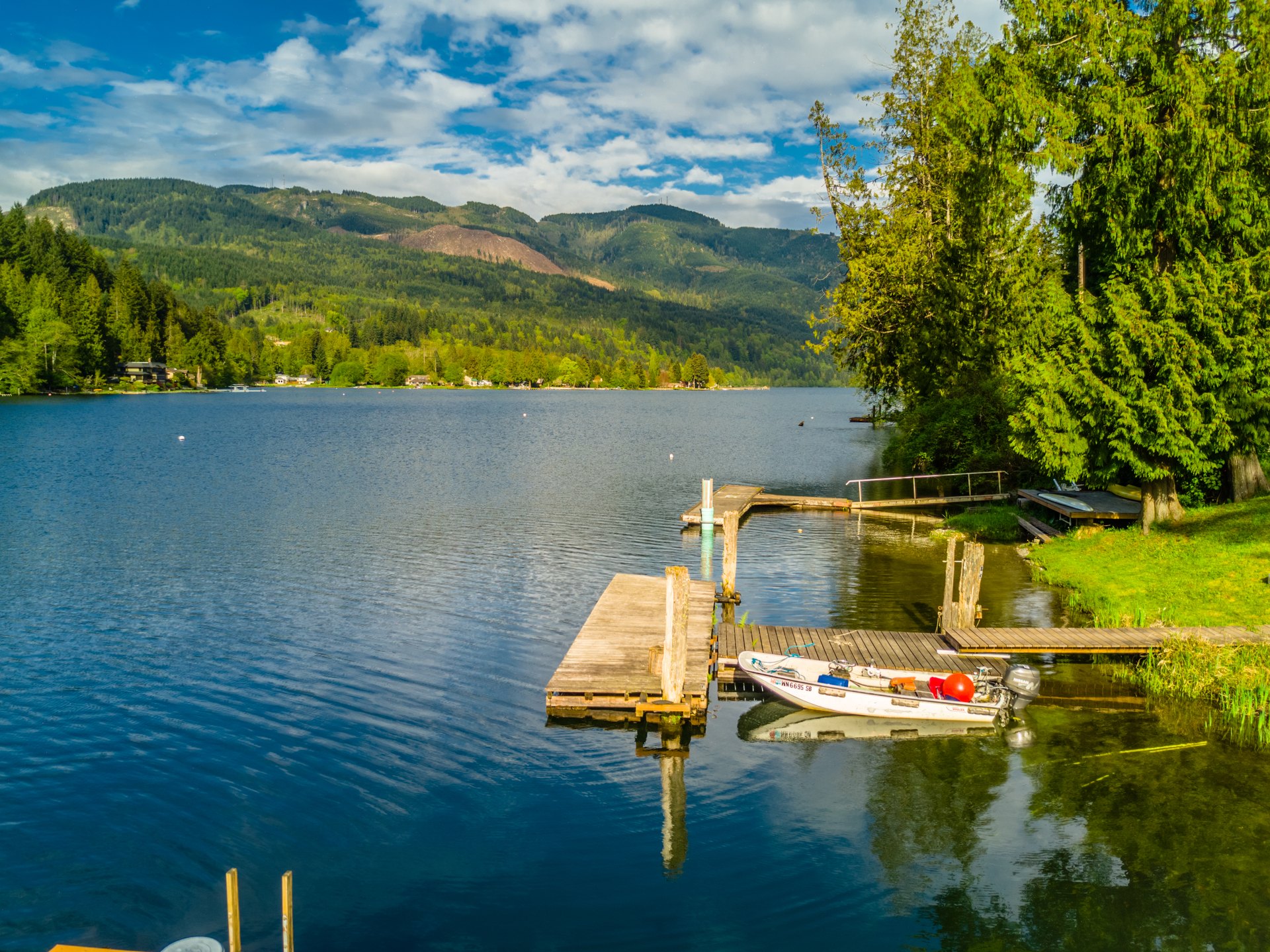 Lake Whatcom mirror-calm reflection