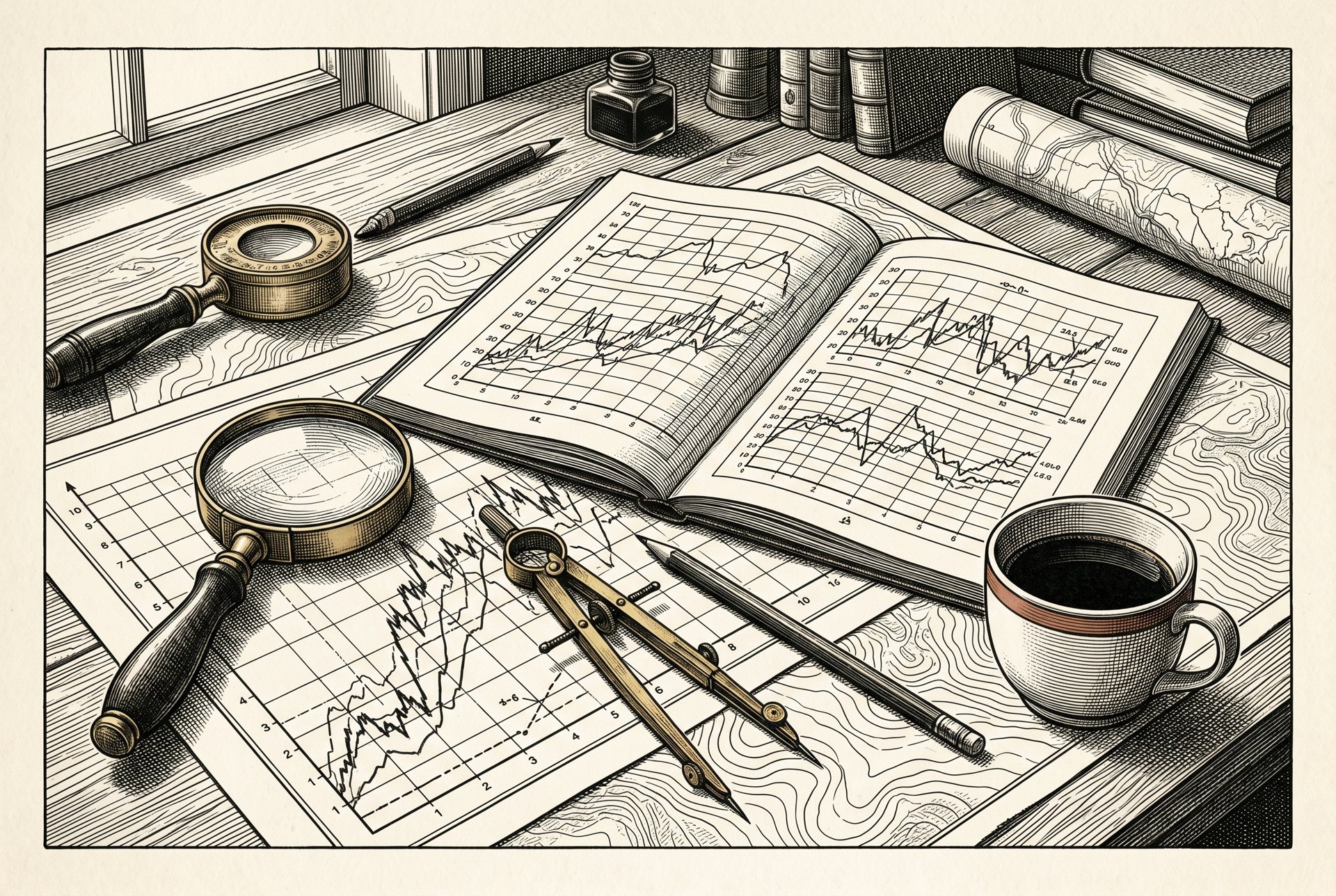 Engraved desk of comparable sales charts for pricing a Bellingham home