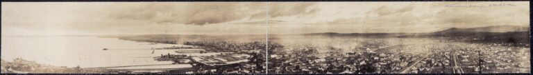 1909 panoramic photograph of Bellingham and its waterfront