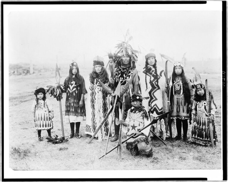 Portrait of a Lummi family near Ferndale, Washington, 1915