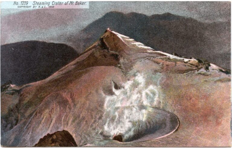 Circa 1900 photograph of Sherman Crater near the summit of Mount Baker, Washington