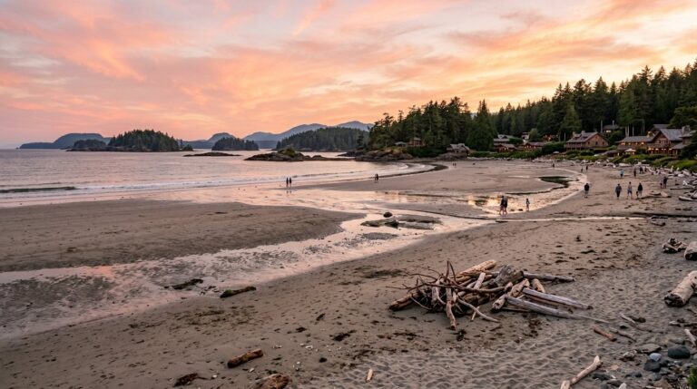 Sandy tidal beach at sunset, Birch Bay feel