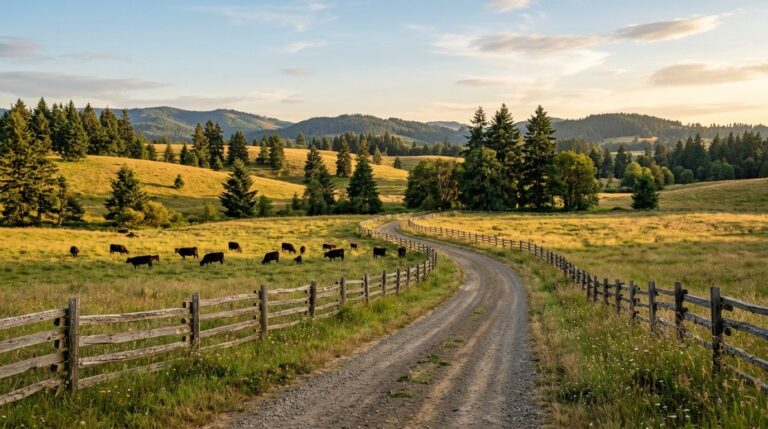 Open rural acreage with a country lane near Custer