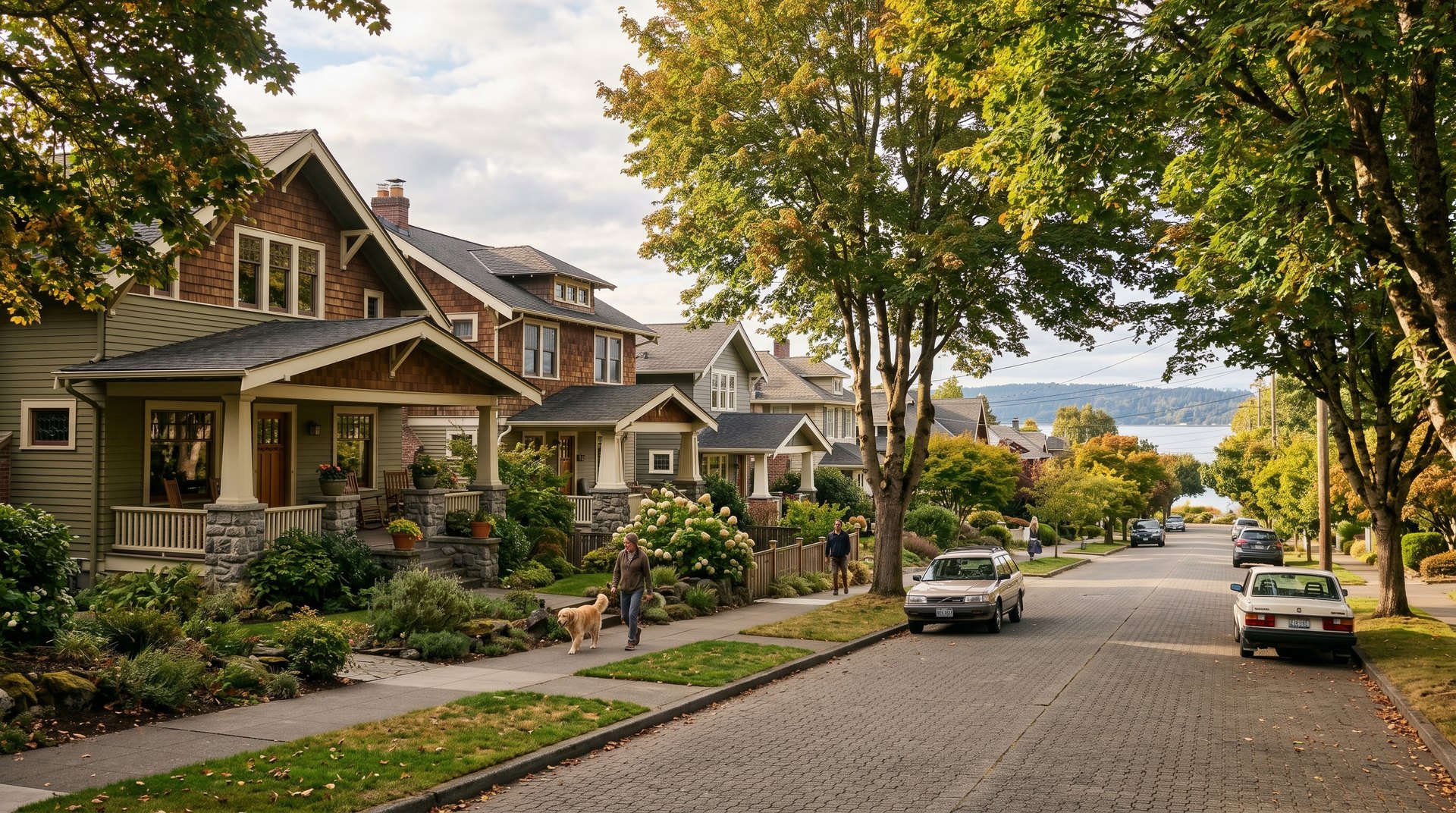 A photoreal view of the Columbia neighborhood in Bellingham, Washington