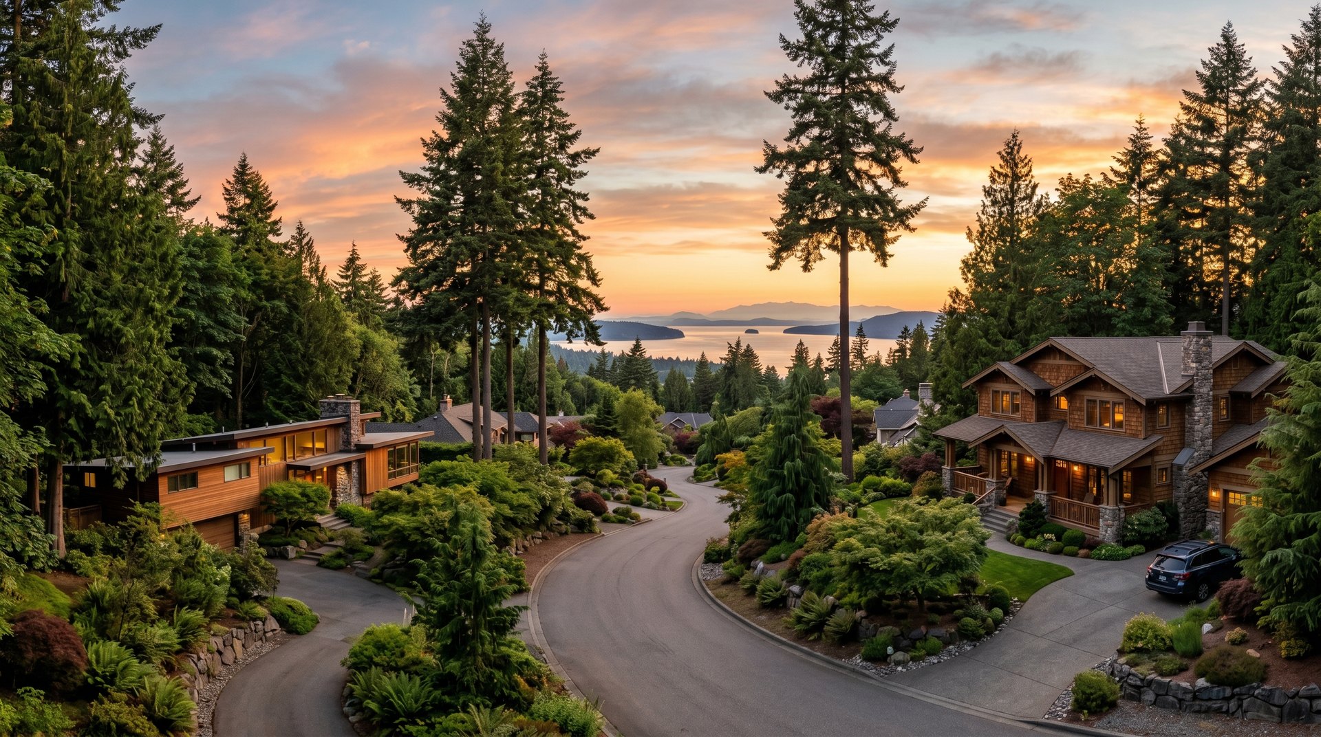 A photoreal view of the Edgemoor neighborhood in Bellingham, Washington