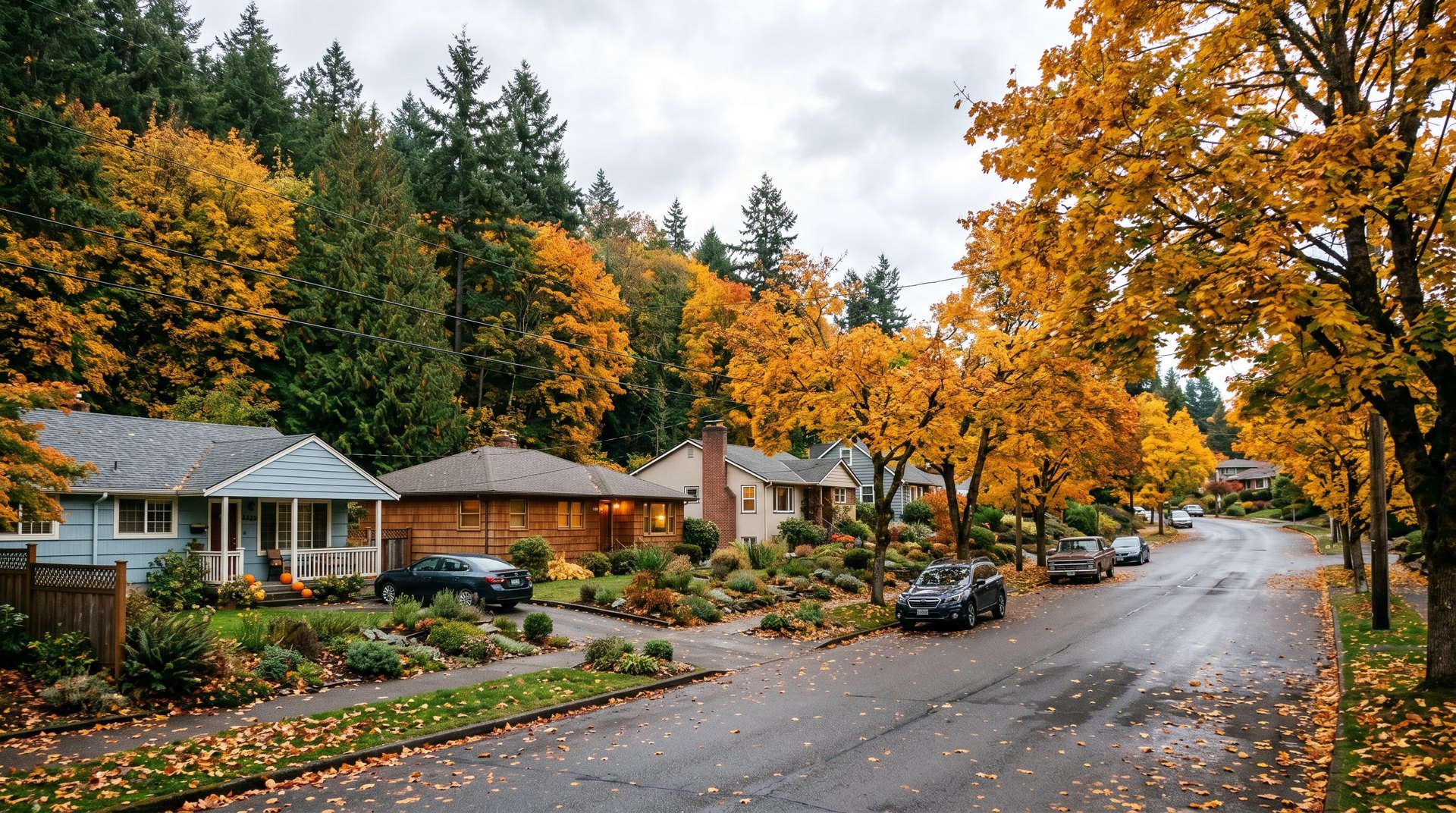 A photoreal view of the Roosevelt neighborhood in Bellingham, Washington