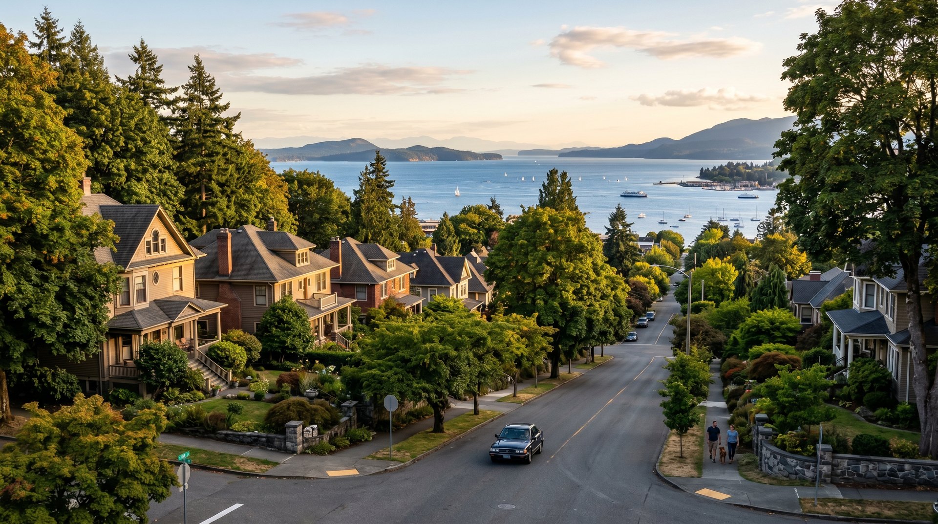 A photoreal view of the South Hill neighborhood in Bellingham, Washington