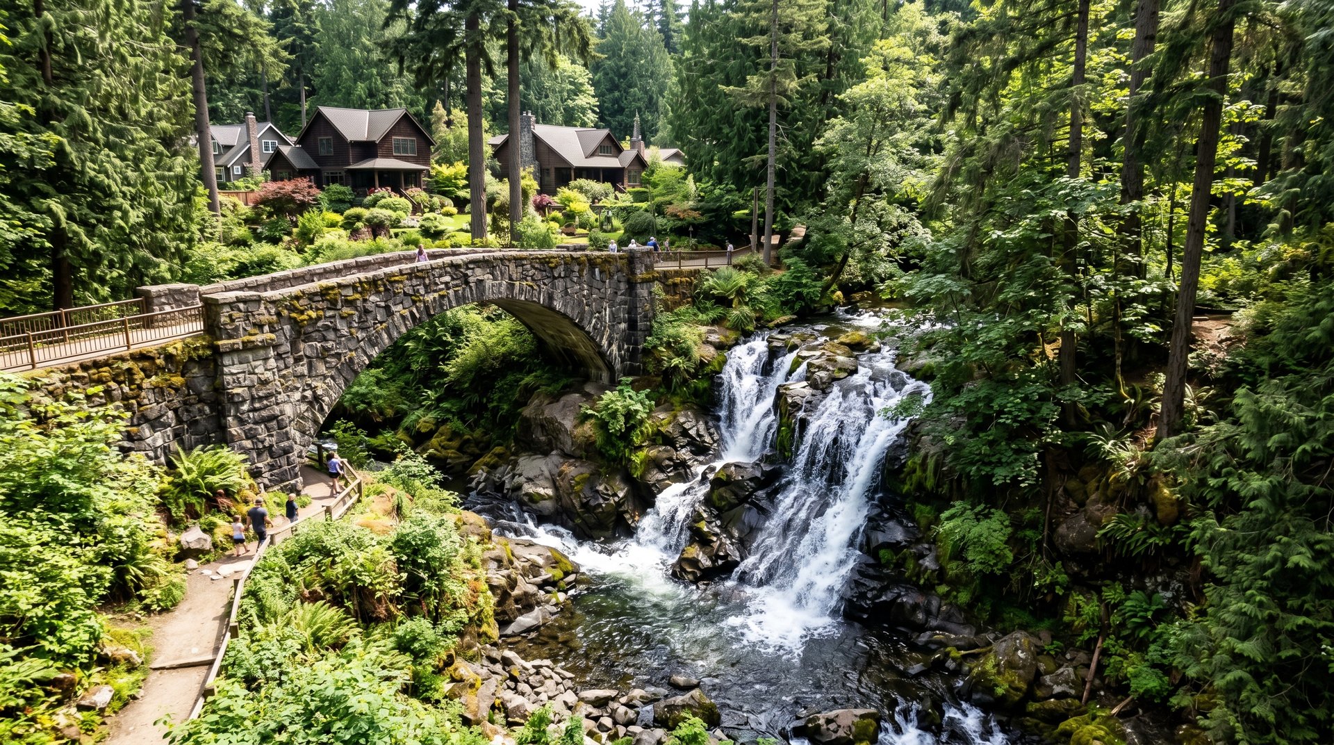 A photoreal view of the Whatcom Falls neighborhood in Bellingham, Washington