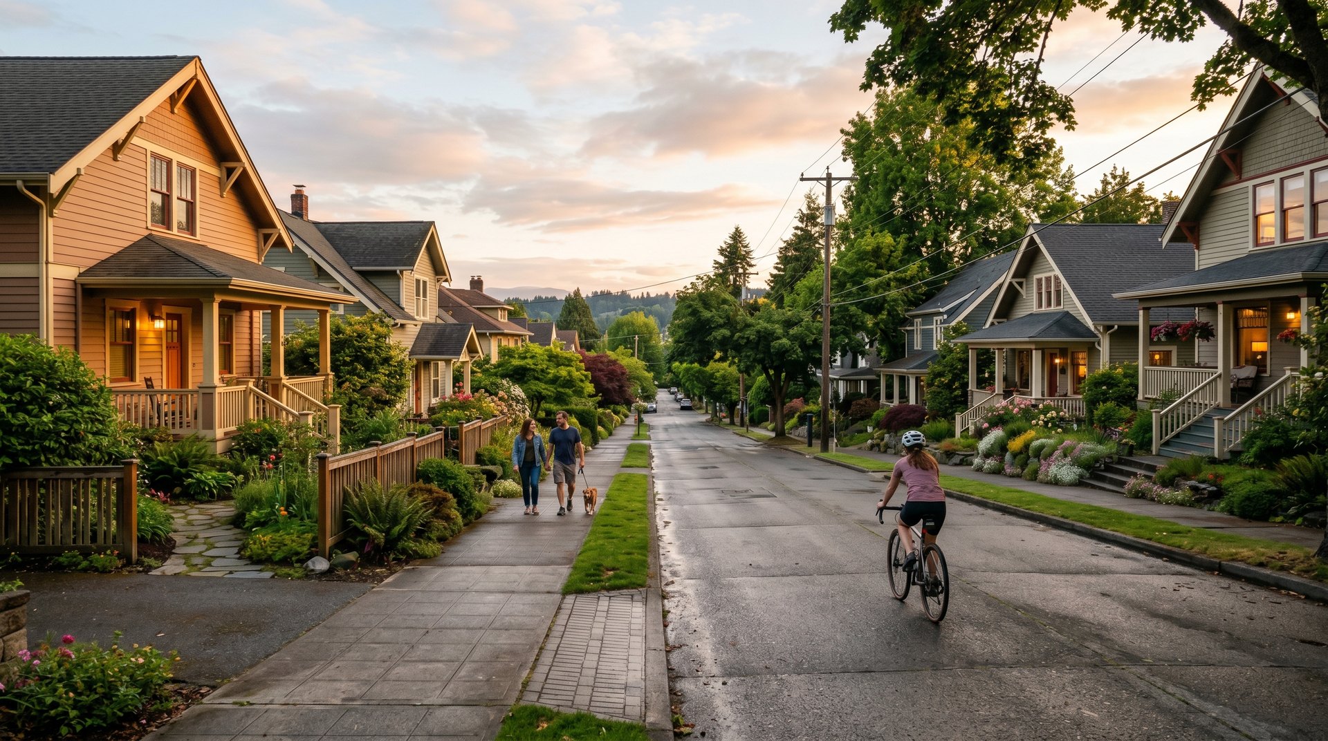 A photoreal view of the York neighborhood in Bellingham, Washington