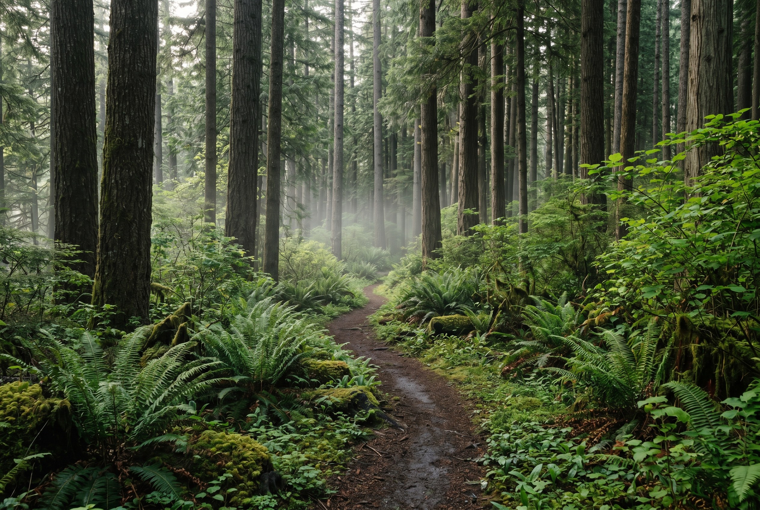 A Pacific Northwest forest trail