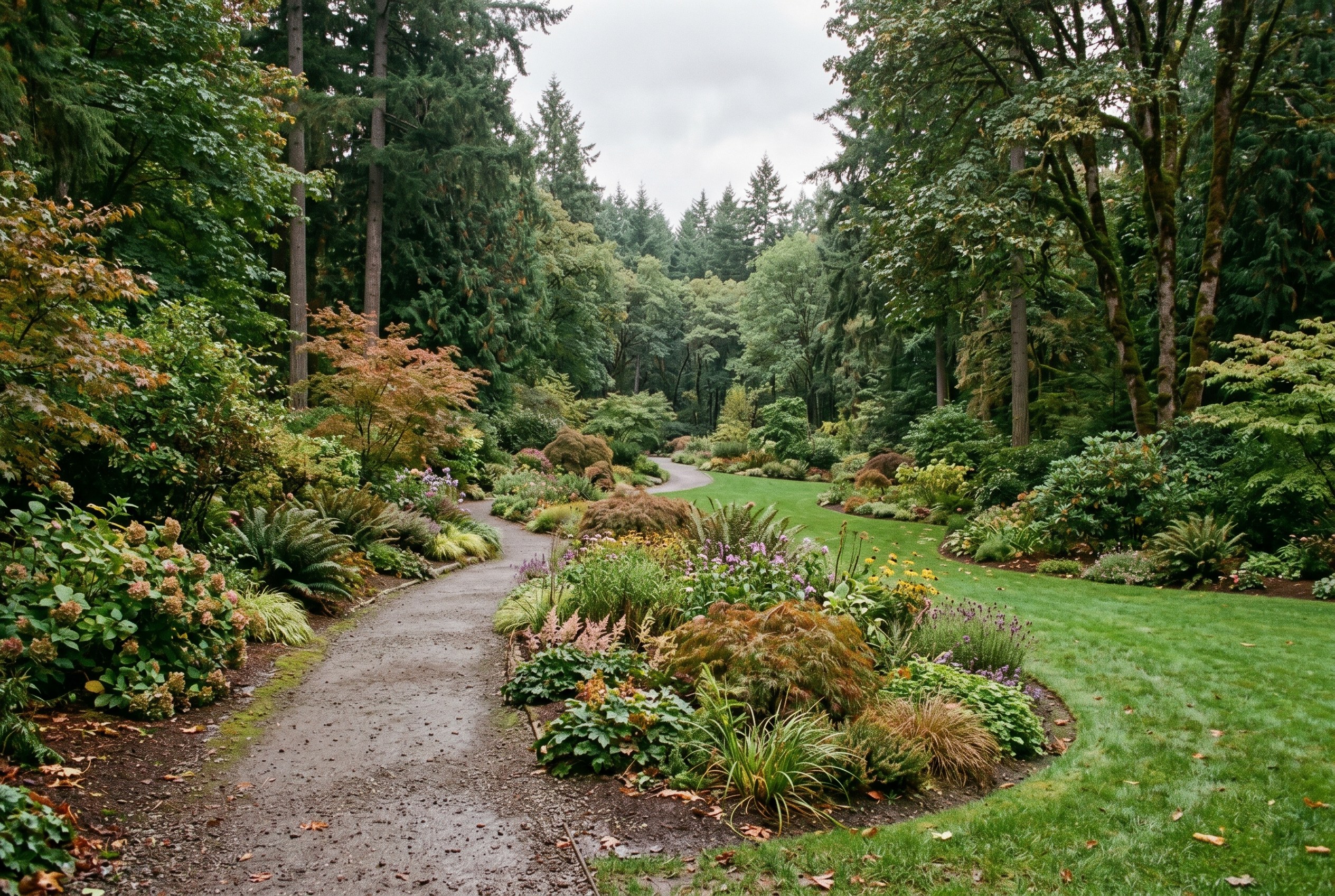 A public garden in bloom