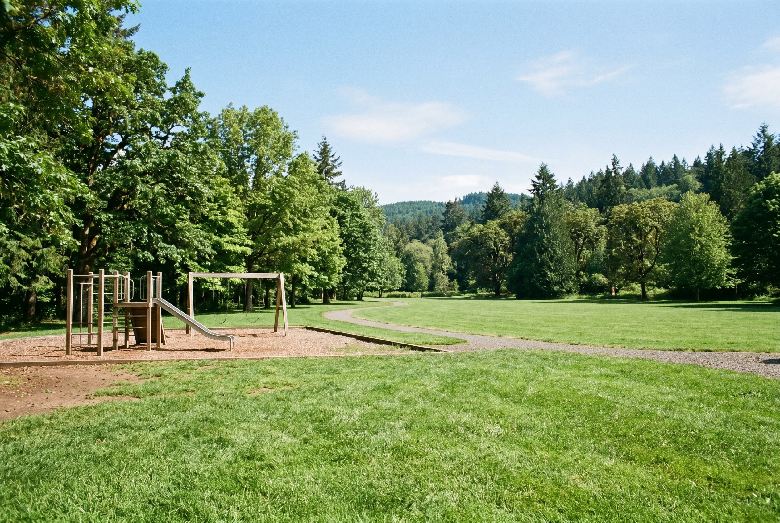 A large playground structure