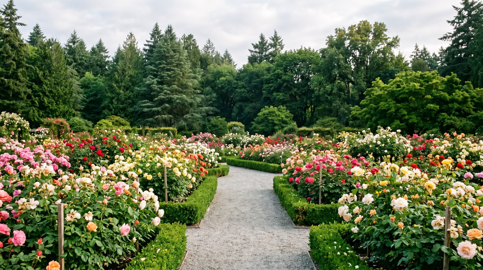 The historic rose garden.