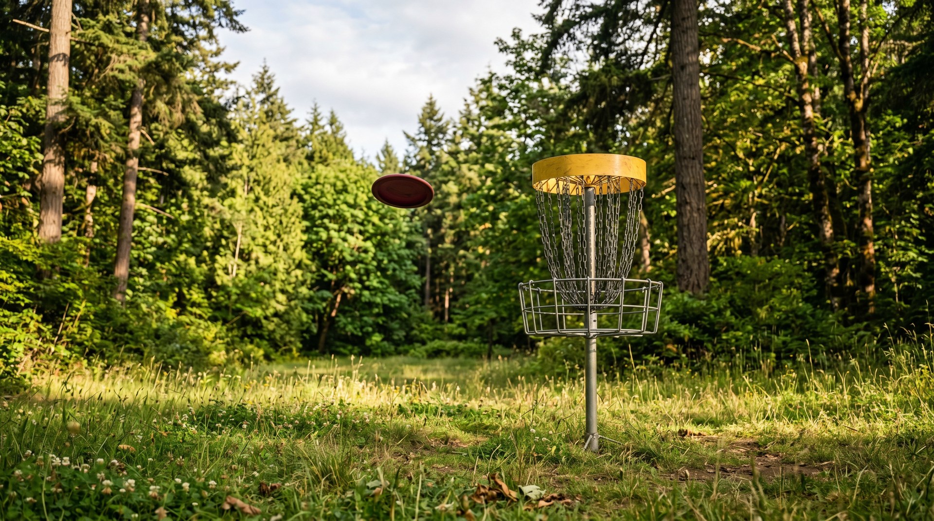 The nine-hole disc course.
