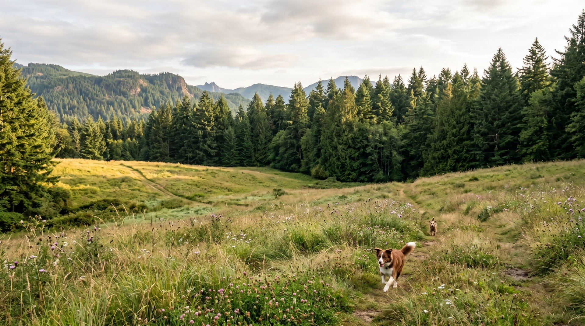 Off-leash trails on the south side.