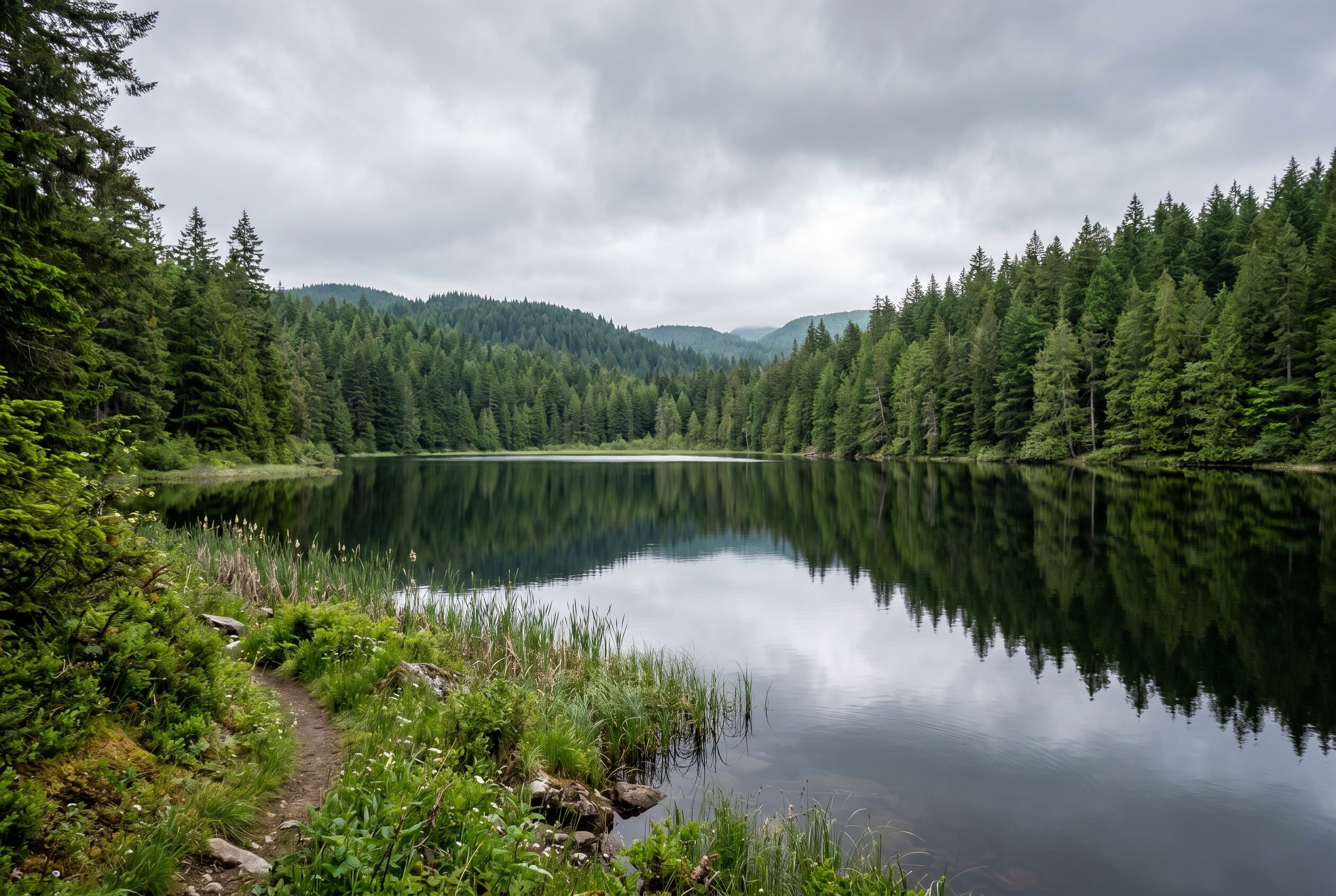 A lake swim beach