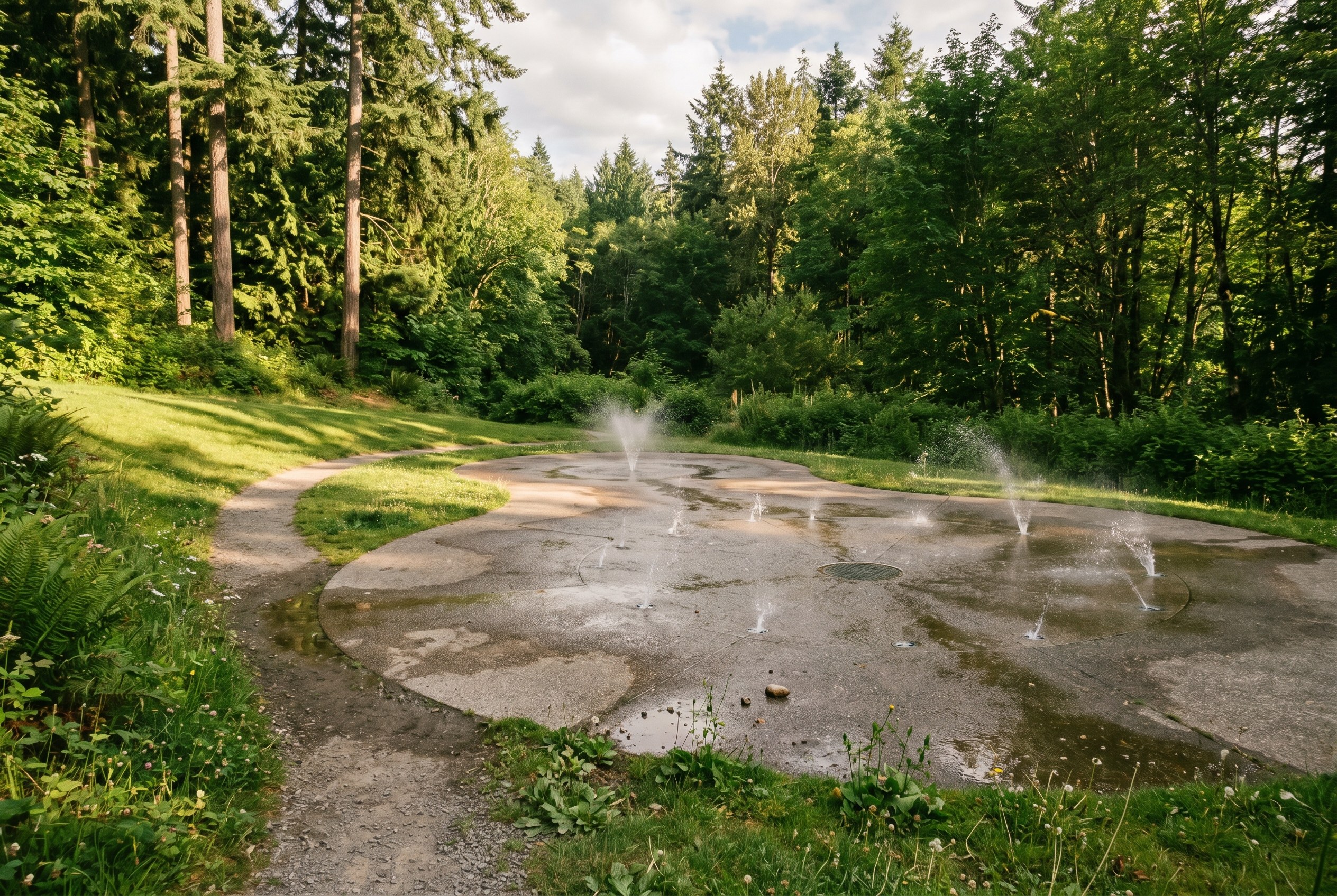 A summer spray pad