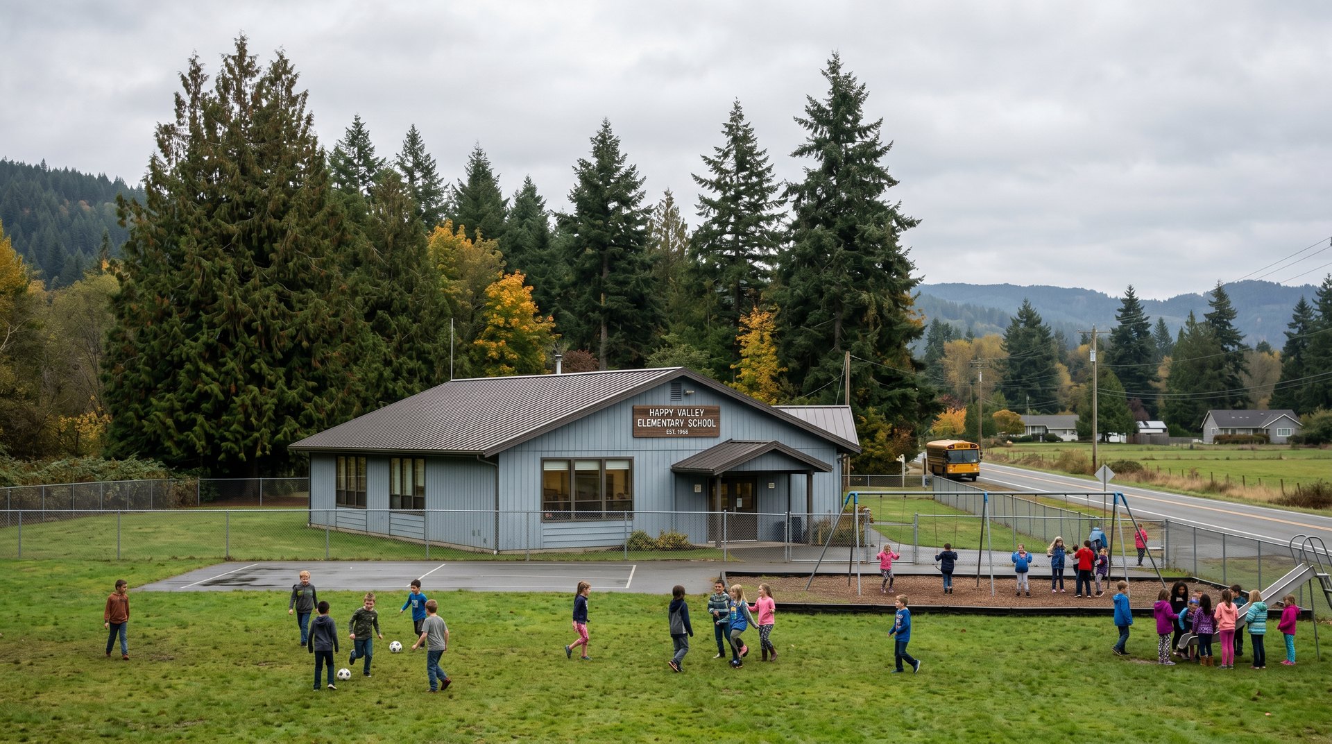 Small rural elementary school in the Nooksack Valley School District near Sumas WA