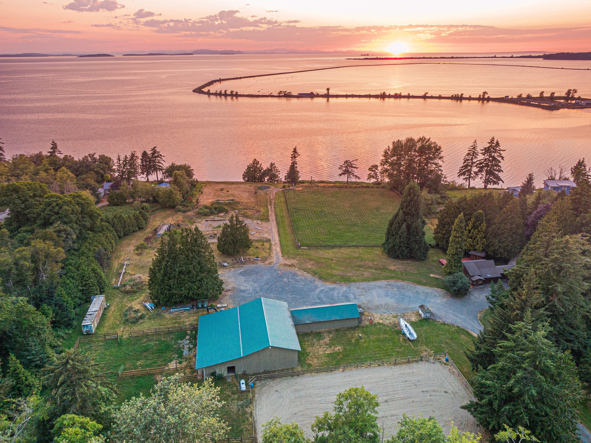 Aerial drone photograph over a Bellingham property